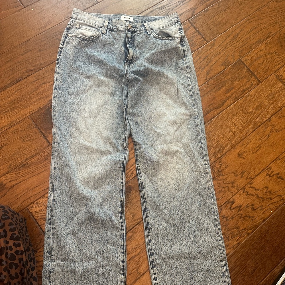 Pistola Light Wash Straight Leg Jeans